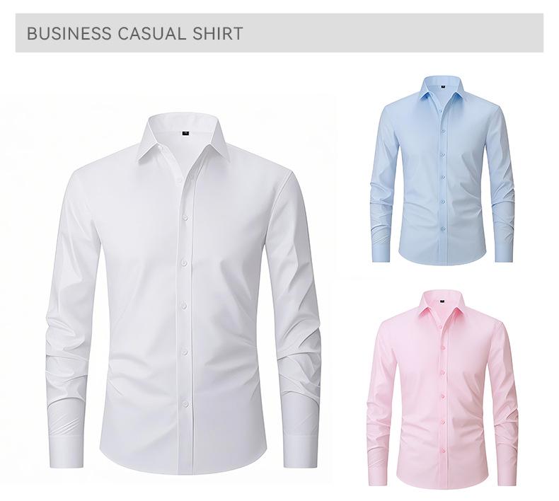 Men's Four-Way Stretch Wrinkle-Resistant Plus Size Shirt