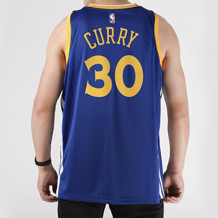Nike Golden State Warriors Stephen Curry NBA Basketballtrøye Nr. 30 Fan Edition Herretopper Blå 864475-495