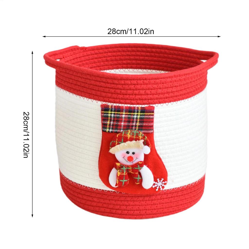 Christmas Storage Basket Laundry Rope Basket For Christmas Festive Storage Bin For Women Kids Holiday Birthday Easter Valentines