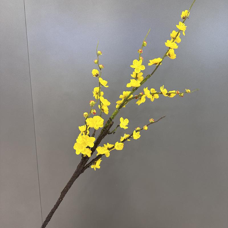 Plum Blossom Branch with Thick Stem - Chinese Style Winter Sweet for Living Room Decor and Landscaping