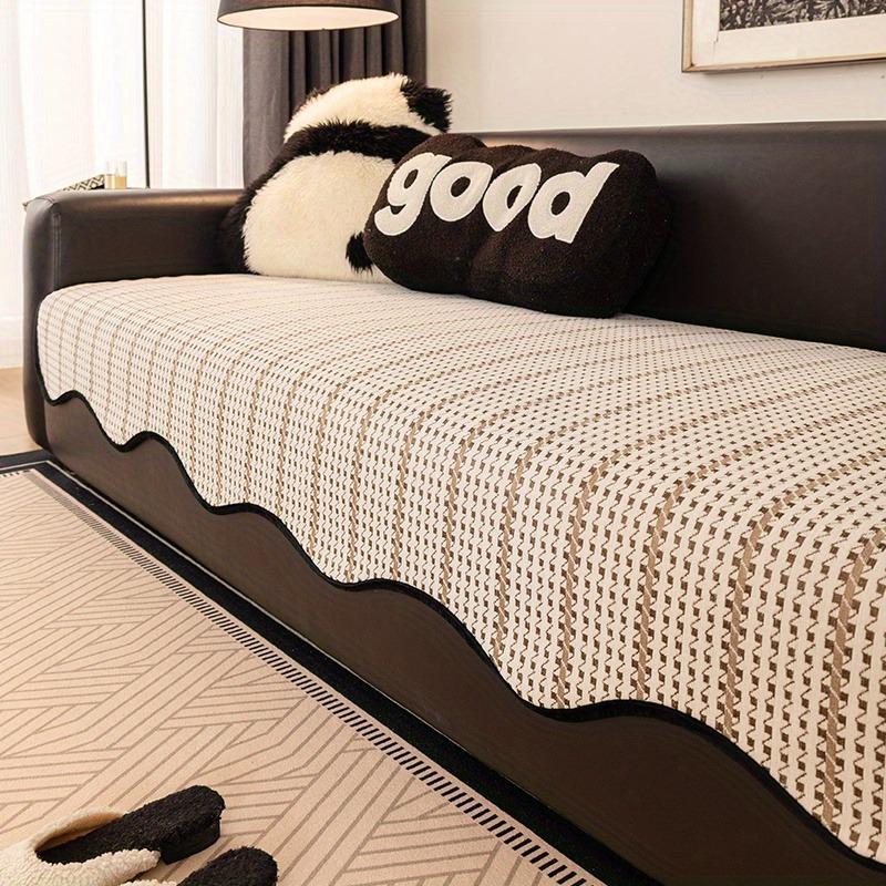 

Vintage Houndstooth Jacquard Chenille Sofa Cushion Cover Living Room Unique Shape Non-slip Couch Cover Towel Seat Pad Protect 70*70cm хакі