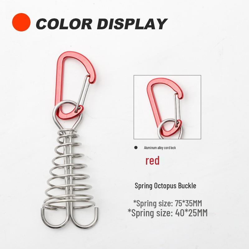 Outdoor Camping Tent Wind Rope Hook with Octopus Buckle and Deck Gap Fixing Nail