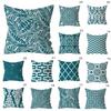 45*45cm European Blue Green Pillowcase Printing Sofa Cushion Cover Home Decoration Throw Pillow Pillowcase