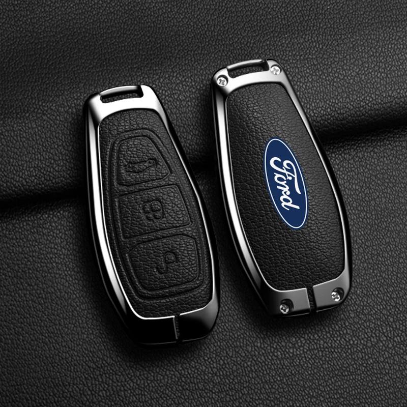 Car Sticker Car Sticker 2025 Hot Zinc Alloy Car Key Case Cover Key Bag Protector For Ford ST Line Fiesta Focus Mondeo Ecosport K