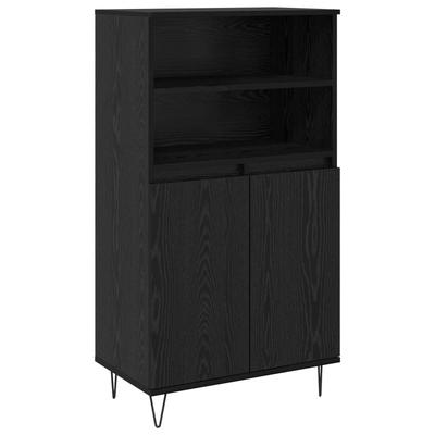 Highboard Black 60 X 36 X 110 Cm Particleboard