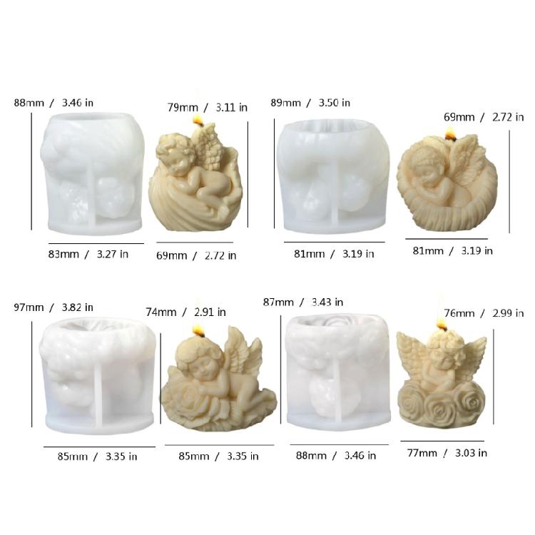 Duftkerze Silikonformen Set Mehrzweck Silikonkerzenformen für Duftkerzenprodukte mit Engel-Thema