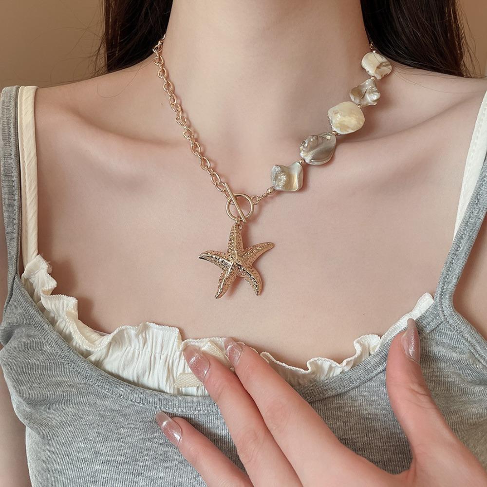 Shell Pearl Bohemian Starfish Choker Bohemian Shell Beaded Chain Bracelet Beach