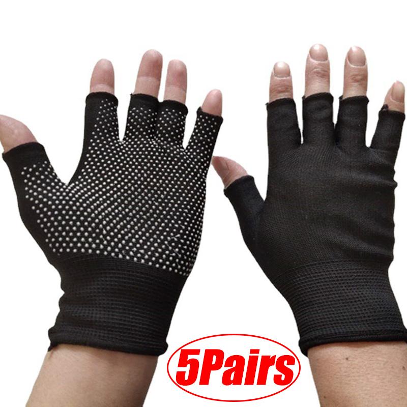 1/5/10Pairs Cycling Gloves Non-slip Touchscreen Half Finger Gloves Nylon Summer Outdoor Fitness Breathable Motorcycle Gloves