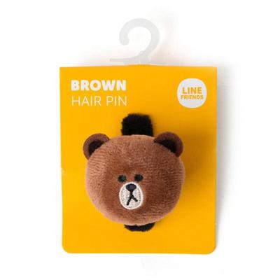 Haarnadel für die Haarnadel „Line Friends Face Doll“ (Clip-Typ) - Braun