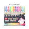 Double Line Outline Markers 12/24 Colors Set Dual Tip Pens for DIY Hand Drawing Doodling Art Craft Painting