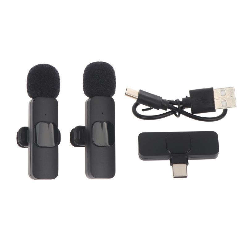 2.4G Portable Clip-on Wireless Microphone for Android Live Gaming Vlog Audio Video Recording Travel Vlog Use