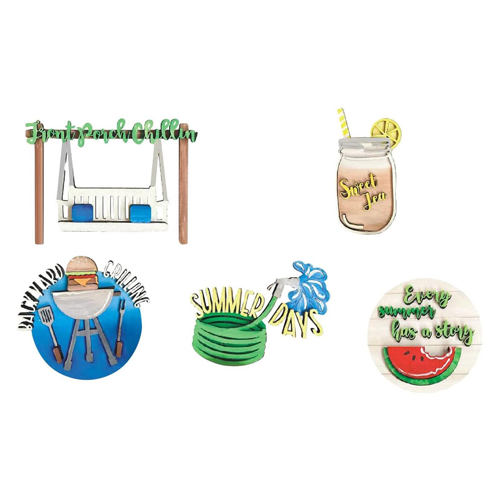 

Summer Ornament Tray Decorative Wooden Tray Dining Table Home Outdoor Decor Signs