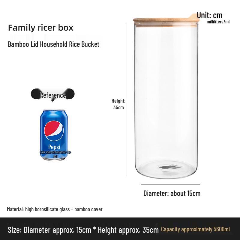 Food Grade Glass Storage Jars with Lids - Tea and Grain Container Set