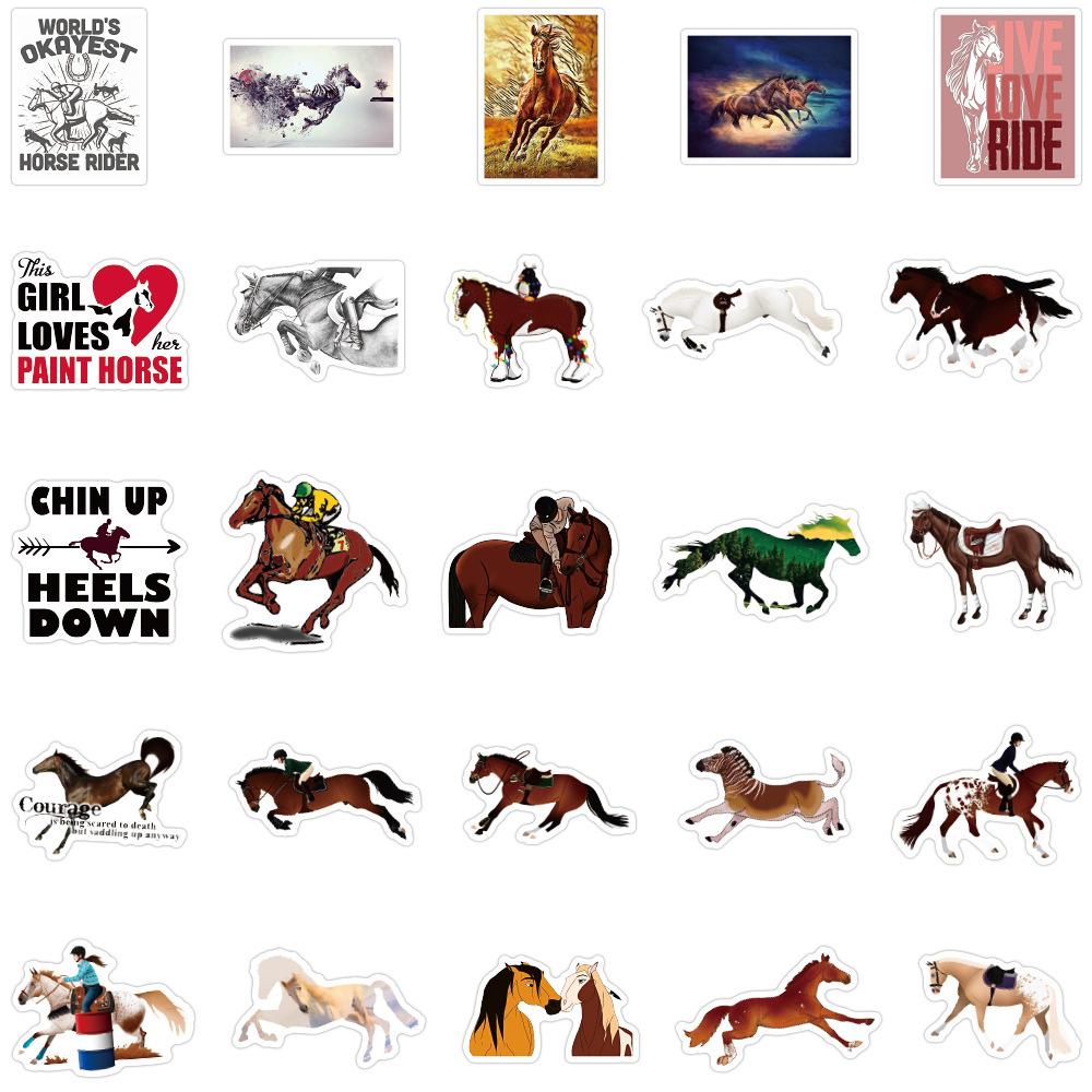10/50PCS Creativity Colourful Galloping Horse Stickers Graffiti Stickers Cavia Porcellus Laptop Skateboard Car Stickers Luggage Stickers