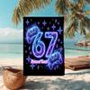 1PC Custom Name Energetic Neon Celebration Beach Towel Highly Absorbent And Sand-Resistant Towel for Swimming, Pool, Yoga, And Travel Lightweight