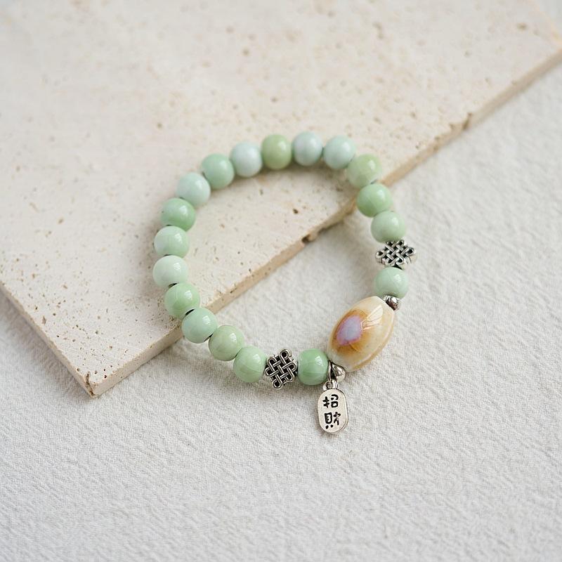 Literary Bracelet Maillard Color Jingdezhen Ceramic Bracelet Female Gift Student National Style Creative National Style Accessories