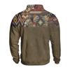 Men's Pattern Pullover Button Sweatshirt Long Sleeve Western Casual Top