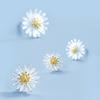 1 Pair Stud Earrings Mini Chrysanthemum Design Ear Studs Piercing Women Earrings Commuting Dating Jewelry Gift