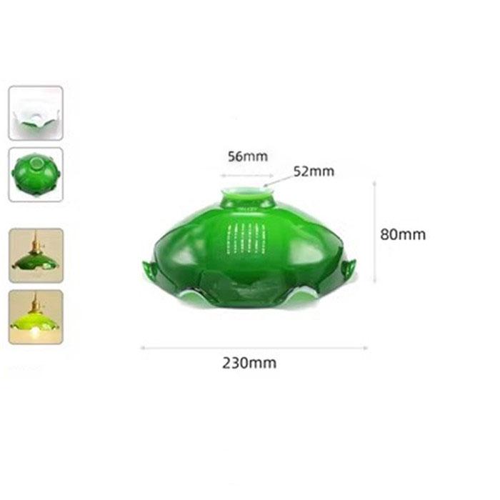 Decor 55mm 42mm Opening Green Glass Lamp Shade Replacement with Reverse or Flat Hole Fitter for Floor Light Table Lamp Cover
