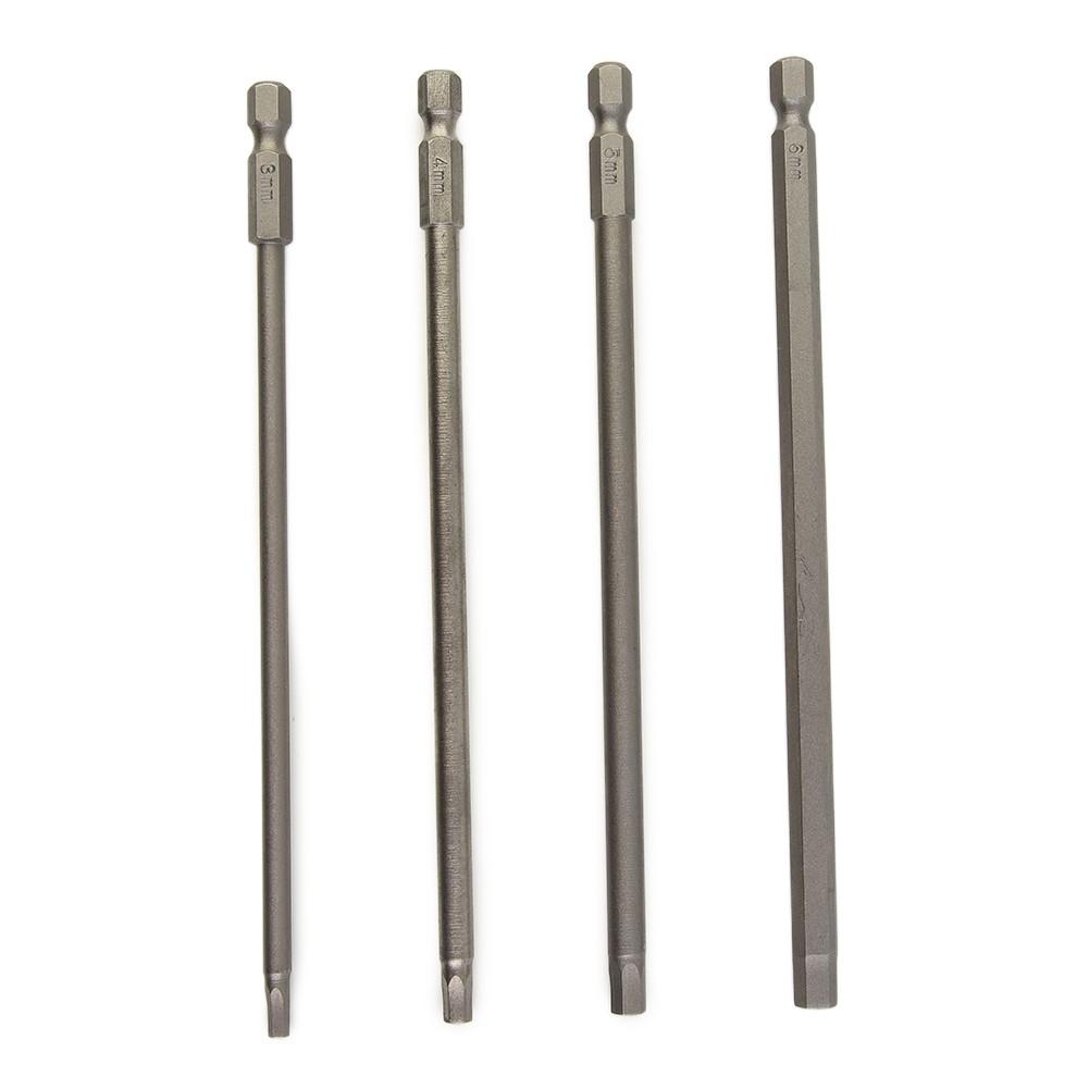 150mm Hex Screwdriver Bits 3/4/5/6mm 4* 4pcs 1/4 Driver