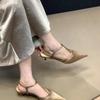 Fashion New Fashion Women's Design Ankle Buckle Strap Women Pumps Sandals Thin Heels Pointed Toe Shallow Slingback Mules Zapatos Mujer