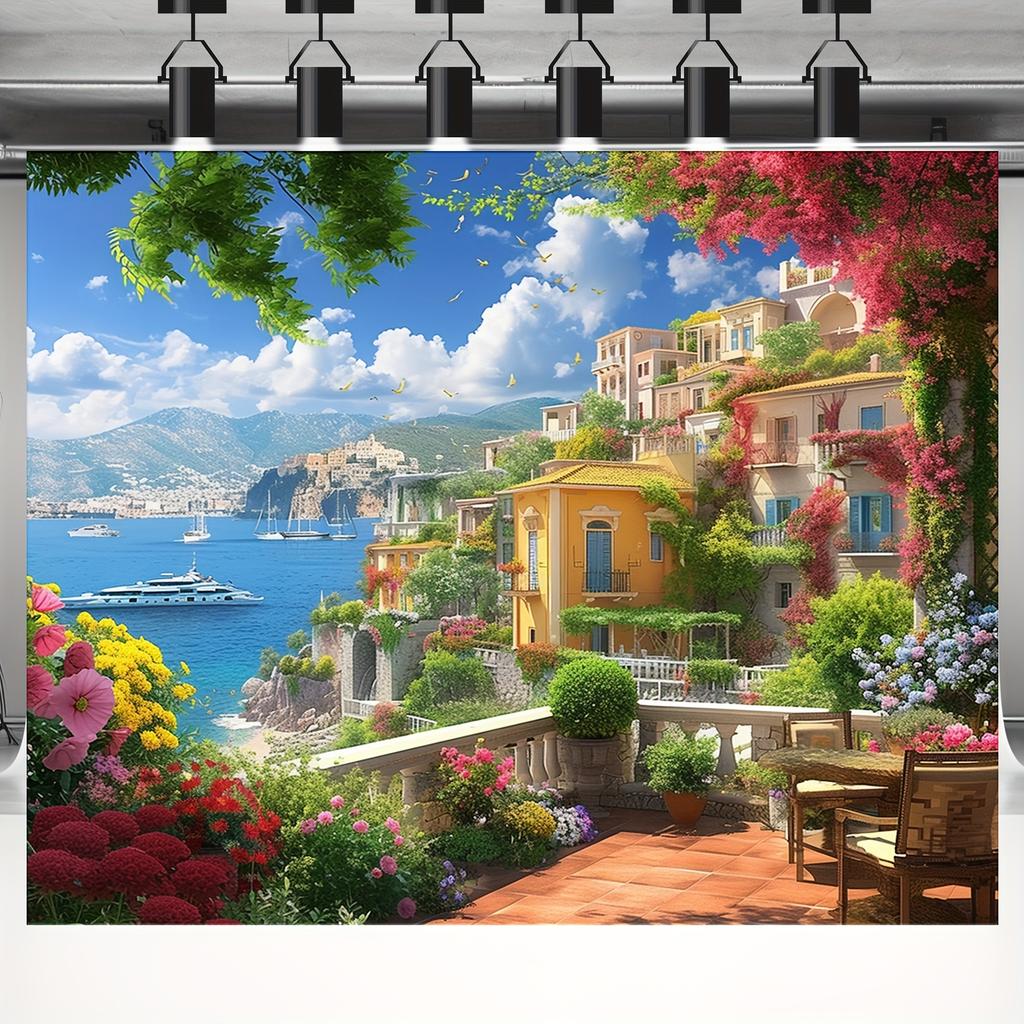 Greek and Roman art and architecture, charming harbor scenery, party decorations, home wall decorations