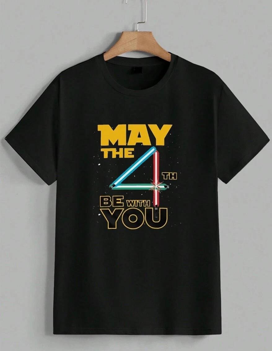 Star Wars May The 4th Be With You T-Shirt Jedi Sith Sci-Fi Fan Gift Tee Unisex XS