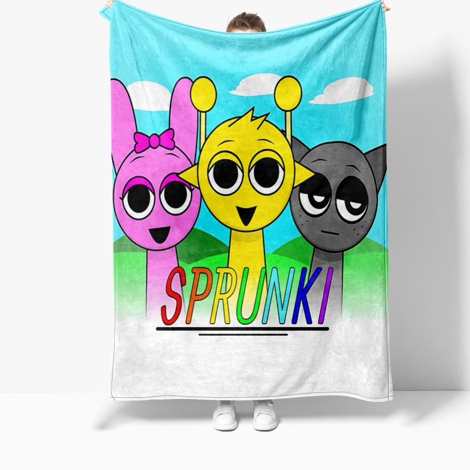

1PC Game Sprunki Throw Blanket Incredibox 3D Printed Soft Fuzzy Nap Blanket Bedspreads All Seasons For Girl Boy Kids Teenagers 75x100cm