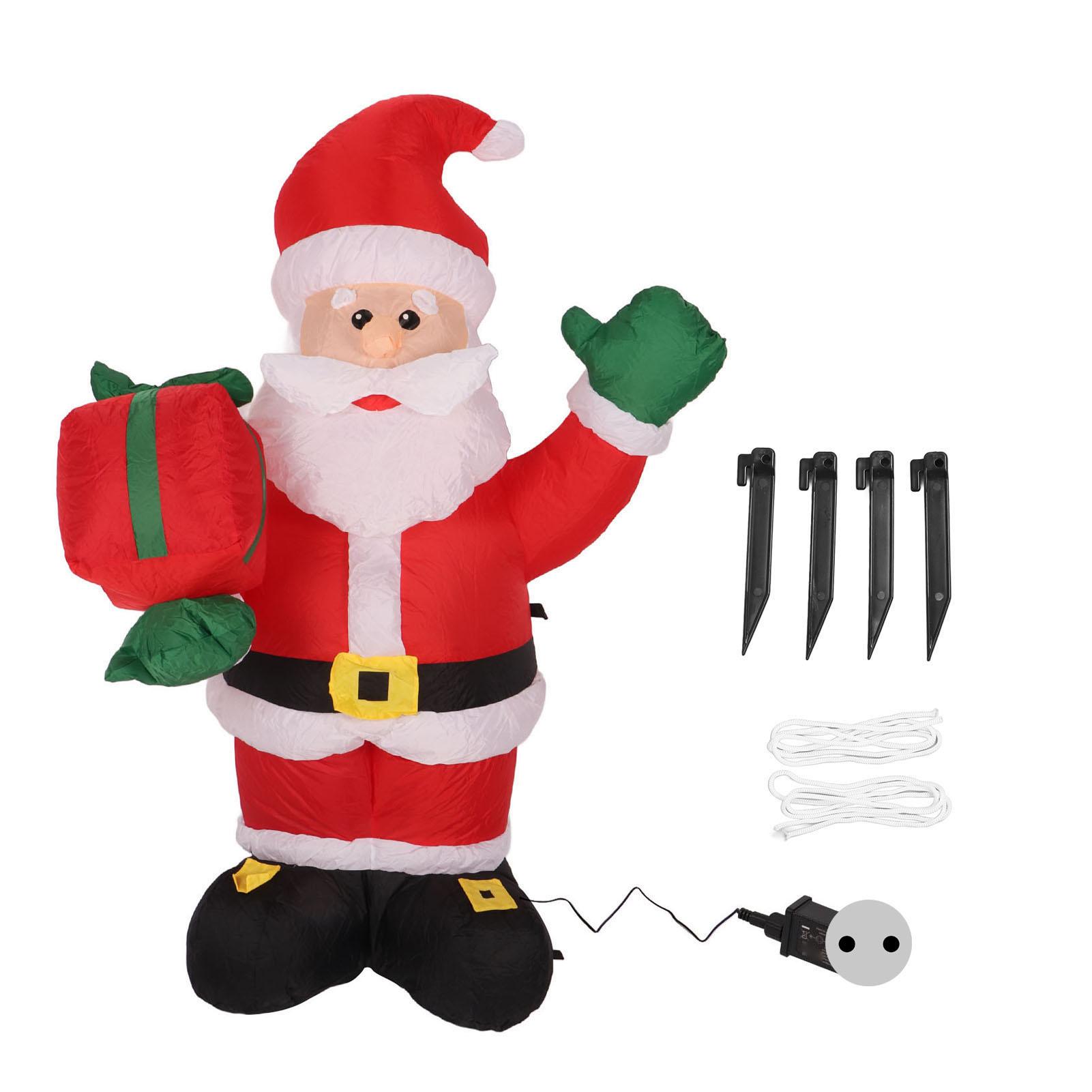 

Рождественское надувное украшение 4 фута из полиэфирного волокна Дед Мороз держит подарок для