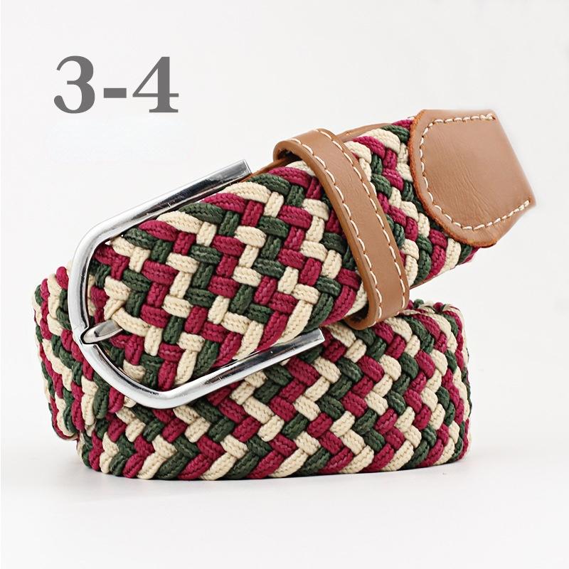 2026 New Fashion High Quality Explosive Women's Canvas Belt Men's Elastic Belt Casual Stretch Woven Pin Buckle Belt