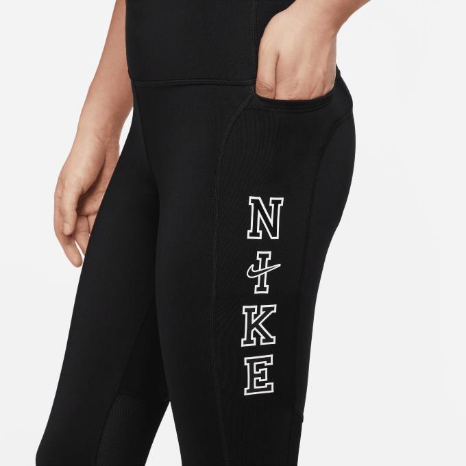Nike Dri-FIT Epic Fast Printed Letter Mid-Rise Leggings Women Leggings Black DQ6331-011