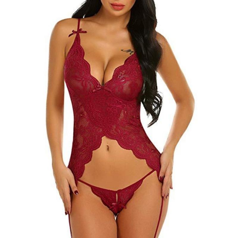 Women's mesh perspective sexy lingerie, sex pajamas