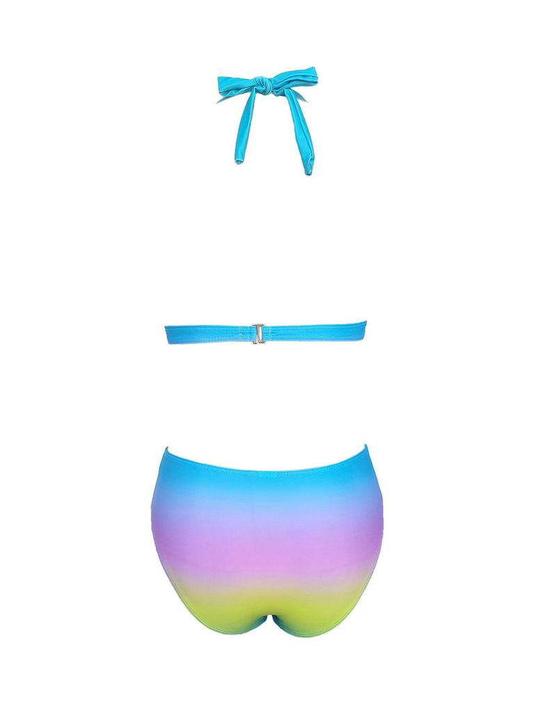 2025 Plus Size Lace-up Split Bikini - European & American Style Women's Swimsuit