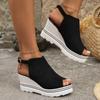 Fashion 2024 hot sale shoes for women buckle strap Women's Sandals Fashion peep toe casual sandals women new round toe wedge Sandals