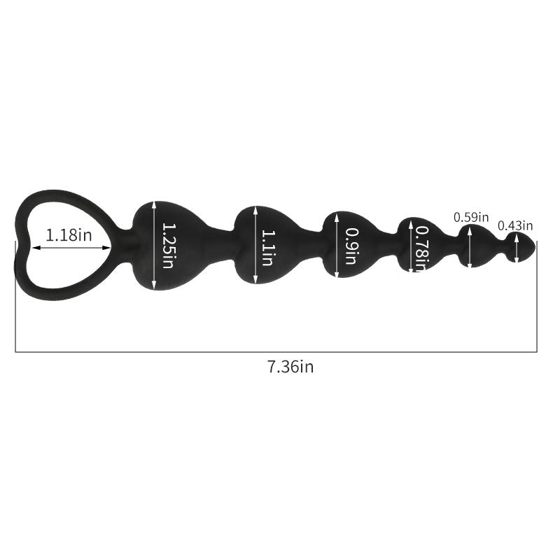 Heart Beads Soft Anal Plug Anus Toys Big  Balls Silicone G-Spot Stimulating Butt Plugs Adult Sex  Couple Sexy