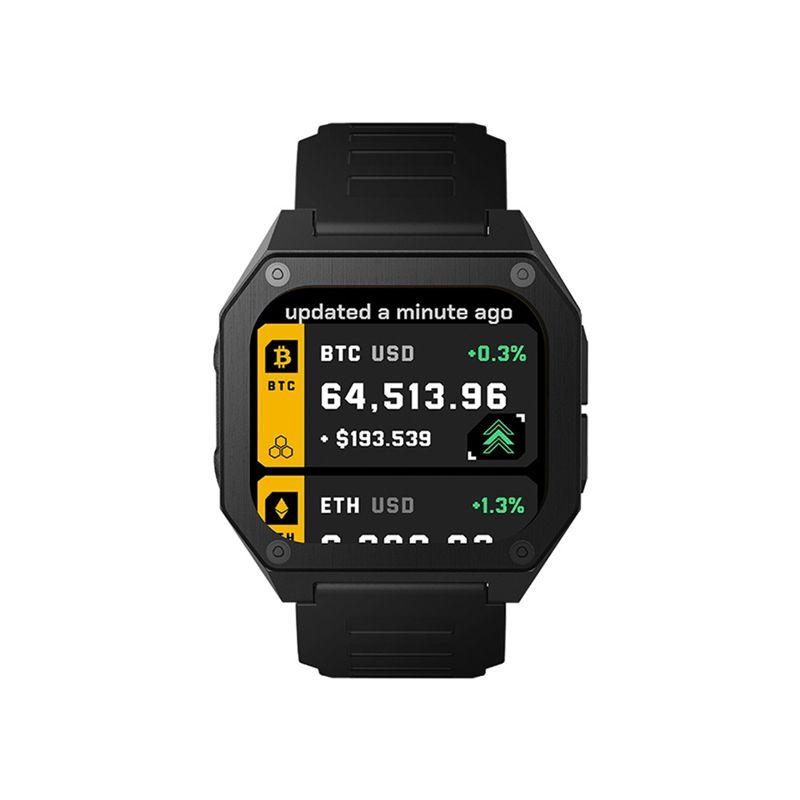 A95D-BTC Bitcoin Stocks Exchange Rate Weather Watch 1.8-Inch Screen Multi-Function Wristband Display 284 X 240 чёрный