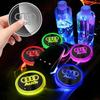 2pcs Luminous Car Logo Water Cup Coaster 7 Color For q2 A4 B5 B6 B7 8P 8V 8L A5 C7 4F A8 Q2 Q7 Q8 A3 RS3 RS4 RS5 RS6 TT 4L R8