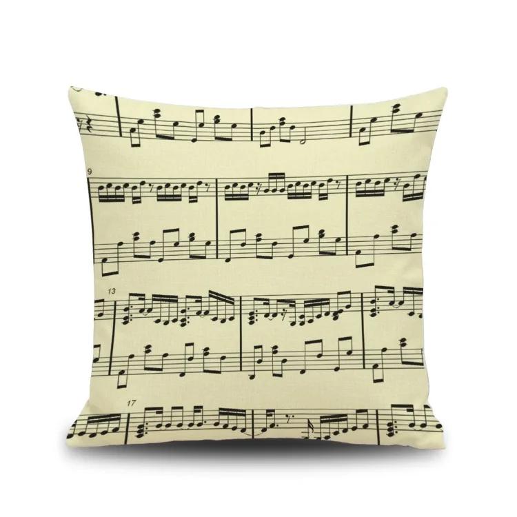 45X45CM Piano Key Wonderful Notes Decorative Pillowcase Car Sofa Art Piece Office Seat Cushion Cover Home Decoration