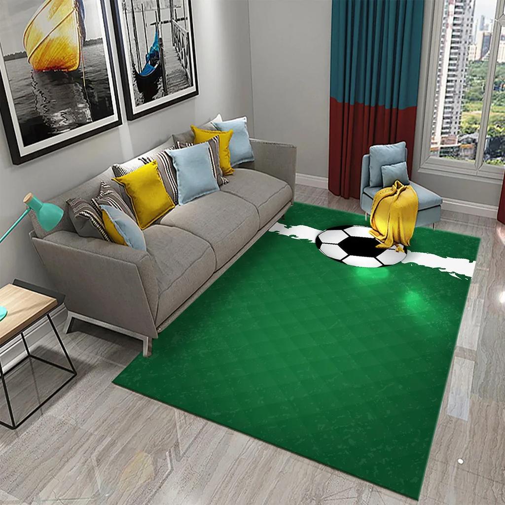 3D Football Pattern Carpet Living Room Large Carpet Children's Bedroom Kitchen Bathroom Entrance Anti-slip Home Decor Mat Carpet
