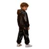 Kids Water Resistant Outfit Long Sleeve Front Zipper Drawstring Hooded Jacket Elastic Waistband Jogger Pants