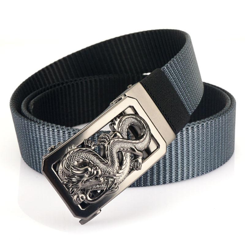 Nowy męski pasek dojazdowy z automatyczną klamrą nylonową, uniwersalny, dwuwarstwowy, gruby pasek do użytku na świeżym powietrzu