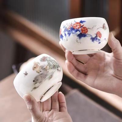Fettjade Weißporzellan Teetasse Hochwertige Persönliche Spezielle Große Meistertasse Einzelne Tasse Teeschale Teetasse Hochwertige Keramik Paartasse