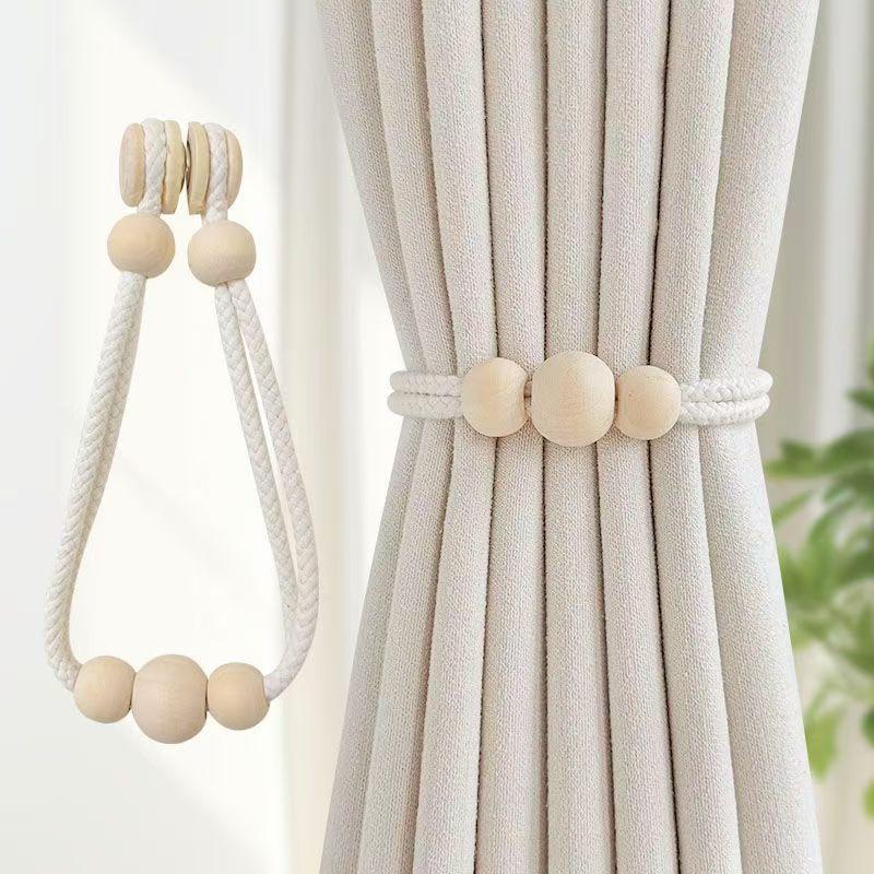 2PCS Minimalist Light Luxury Curtain Tiebacks, Tassel Woven Rope Buckle for Home Decor, Adjustable Drapes Holder