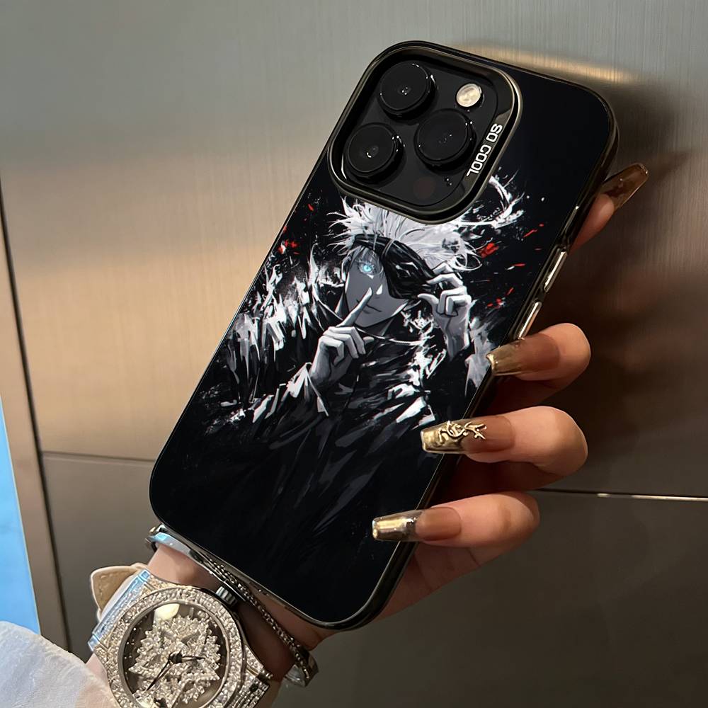 Popular-Anime--Jujutsu -Kaisen Phone Case For iPhone 17,16,15,14,13,12,11 Plus Pro Max Colored Silver Phone Case