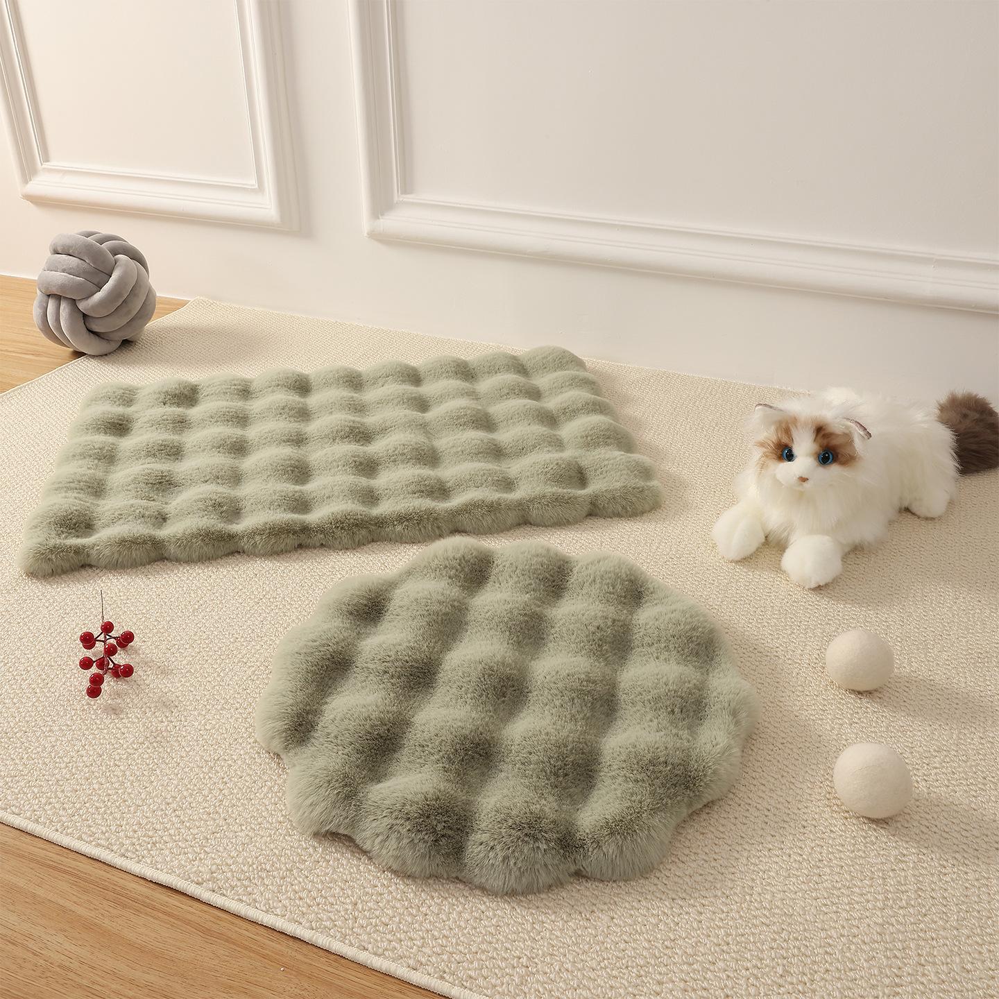 

Pet cushion Plush pad Cat and dog pad Thickened warm non-slip pad Round cat seat cushion Cat kennel Sleeping pad 45*40cm