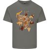 Africa Wildlife Map Giraffe Rhino Ape Elephant Lion Unisexs Light Cotton TShirt