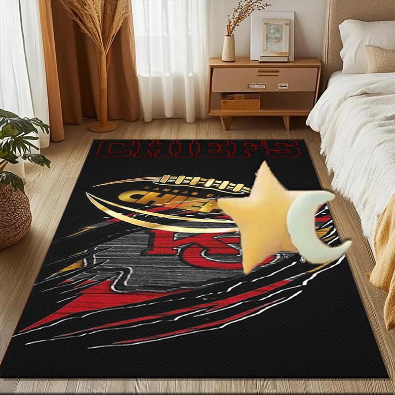 Kansas Chiefs Logo Rug Game Carpet, Floor Mat for Bedroom Living Room Entryway Rug, Home Decor Idea Gift for Christmas birthday