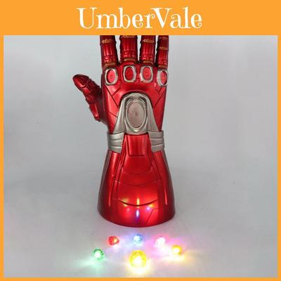 Iron Man Led Gloves With Removable Stones For Ultimate Cosplay Experience