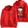 Snoopy Print Unisex Zip-Up Hoodie - Warm & Loose for Autumn/Winter