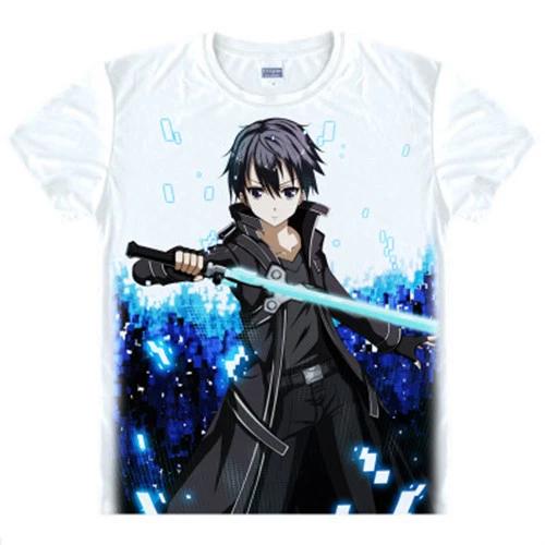 Sword Art Online Kirito Anime Manga T-Shirt White Costumes New L